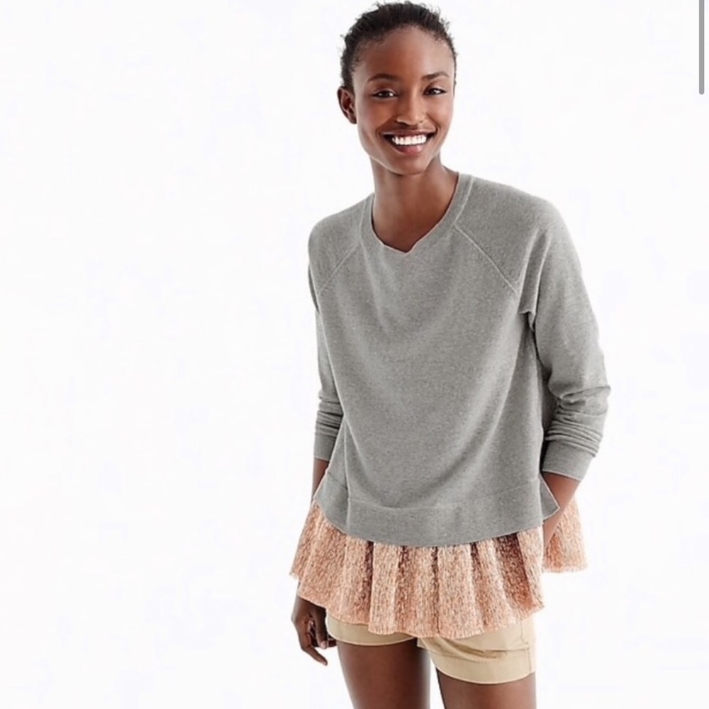 JCrew Collection Crewneck w/ Layered Lame